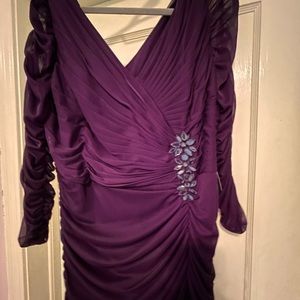 Adrianna Papell Ruched Beaded Gown